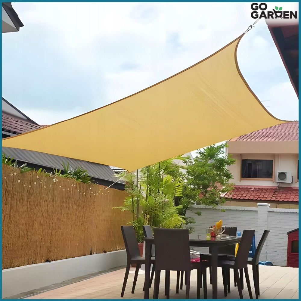 Canopy Sail 3x2m UV Protection Waterproof Terrace Balcony Awning Beige Brand no brand