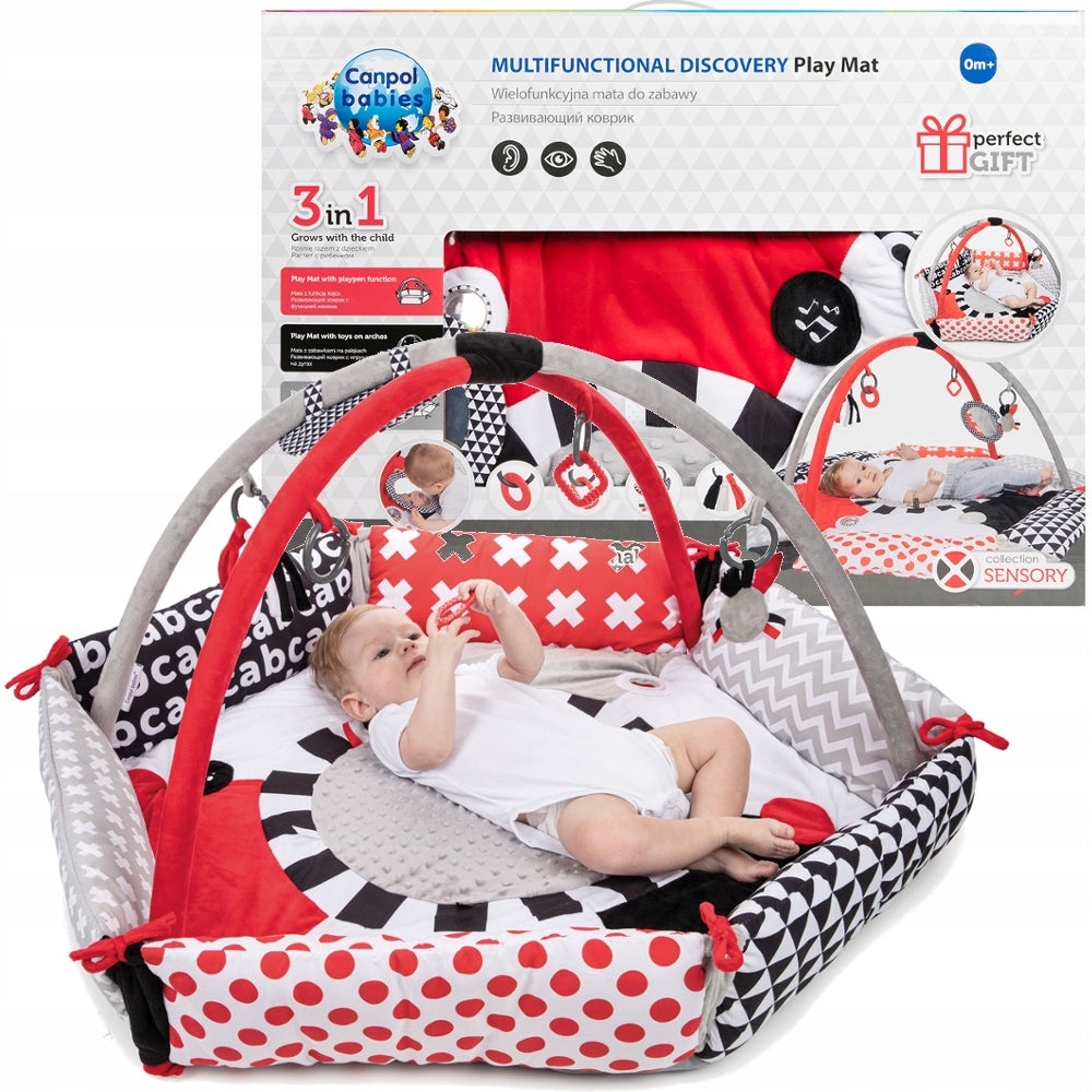 Canpol sensory contrast educational mat 3in1 playpen 68/077
