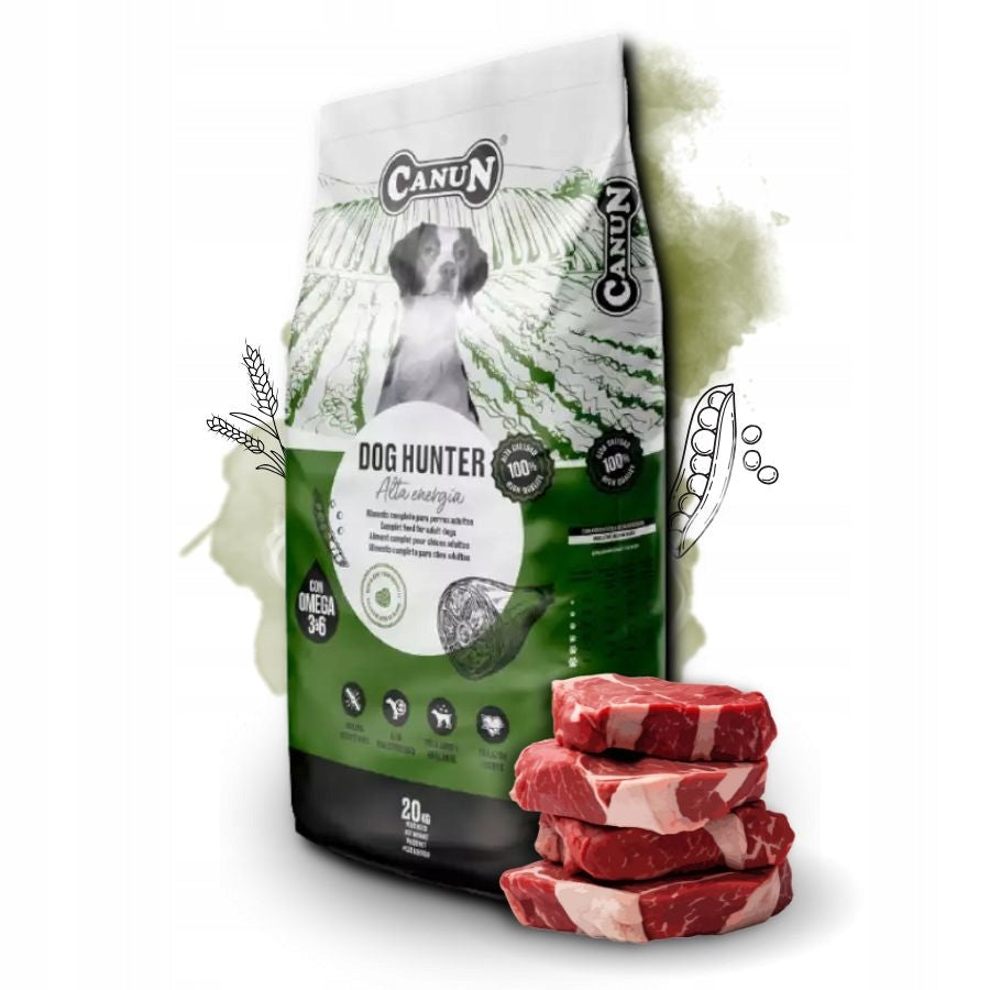 Canun Dog Hunter Complete Dry Food for Active Dogs BEEF 20kg