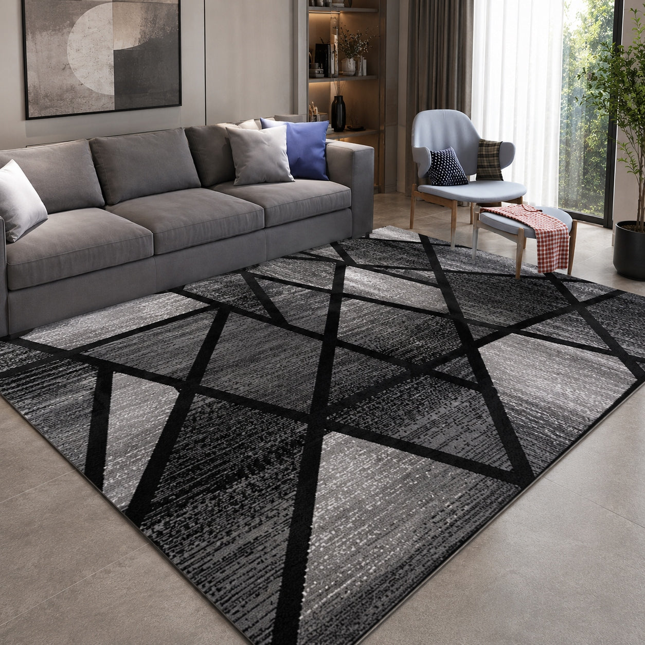 Canvas Carpet 180x250 Soho for Living Room Geometric Modern Designs 3D Effect Brand no brand