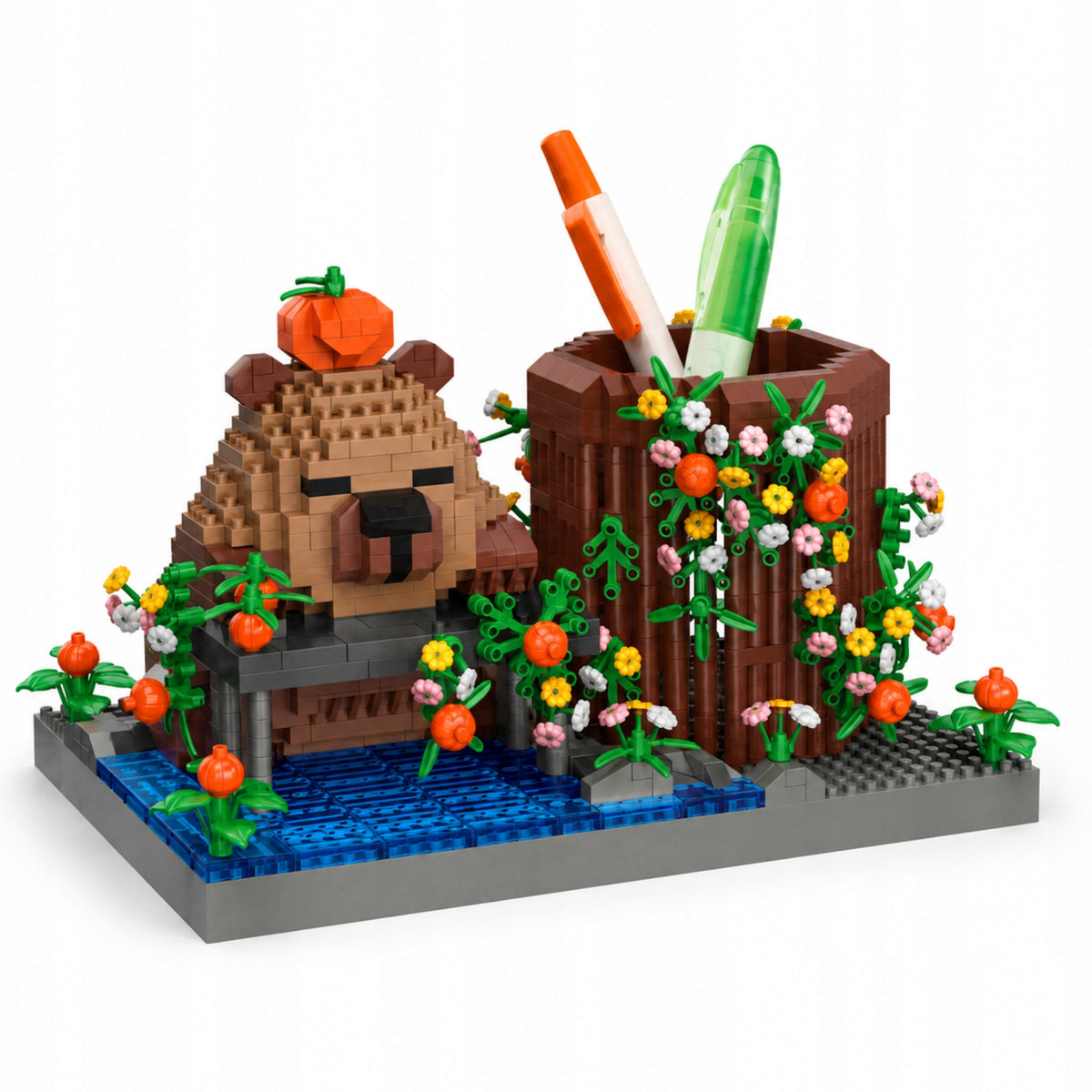 Capybara Blocks For Utensils Orange Mini Blocks 1214el DIY Figurine Packaging status original