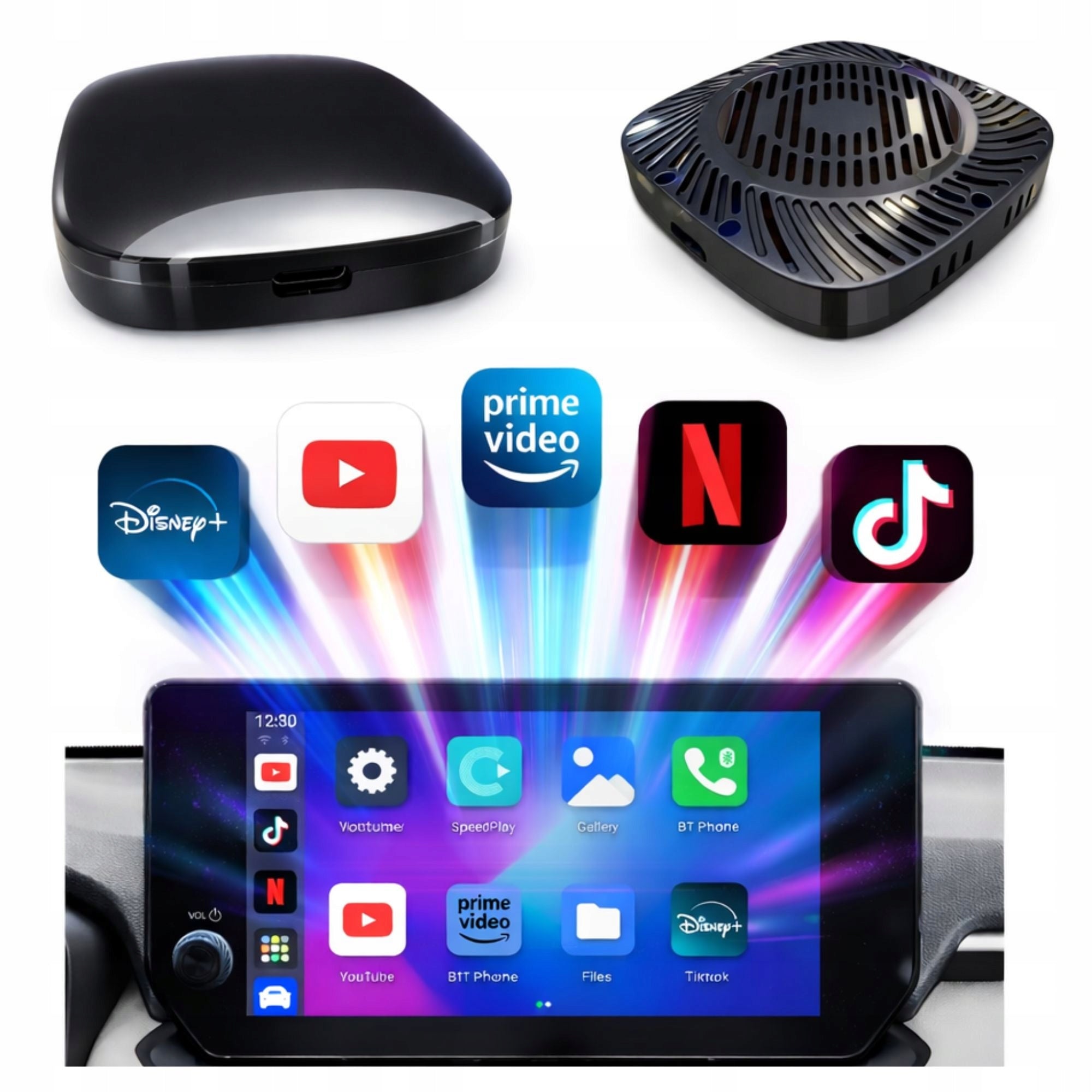 Car Adapter AI BOX CarPlay Android Wireless YouTube Netflix