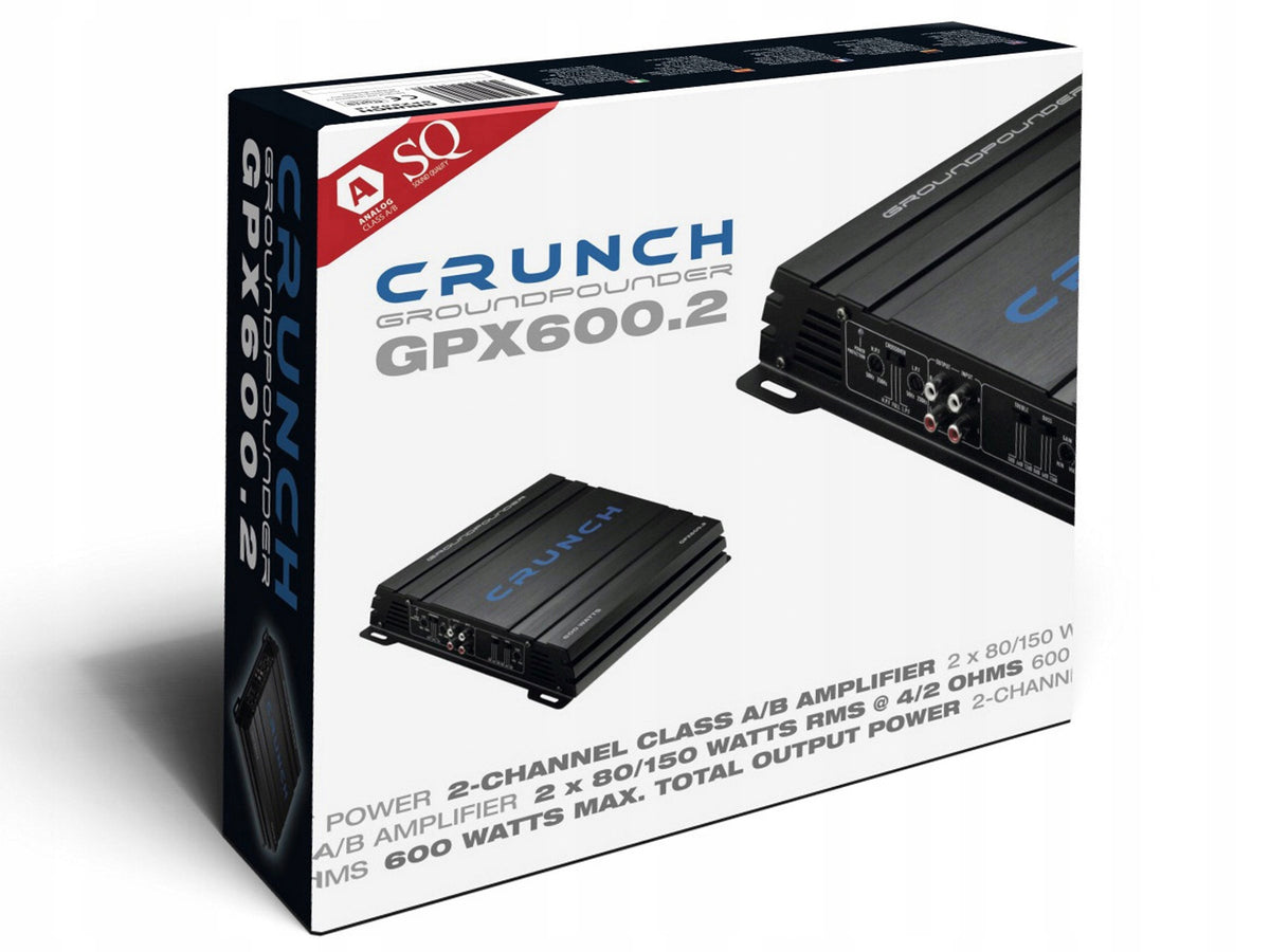 Car Amplifier 2 Channel 600W - GroundPower - Crunch GPX600.2 Packaging status original
