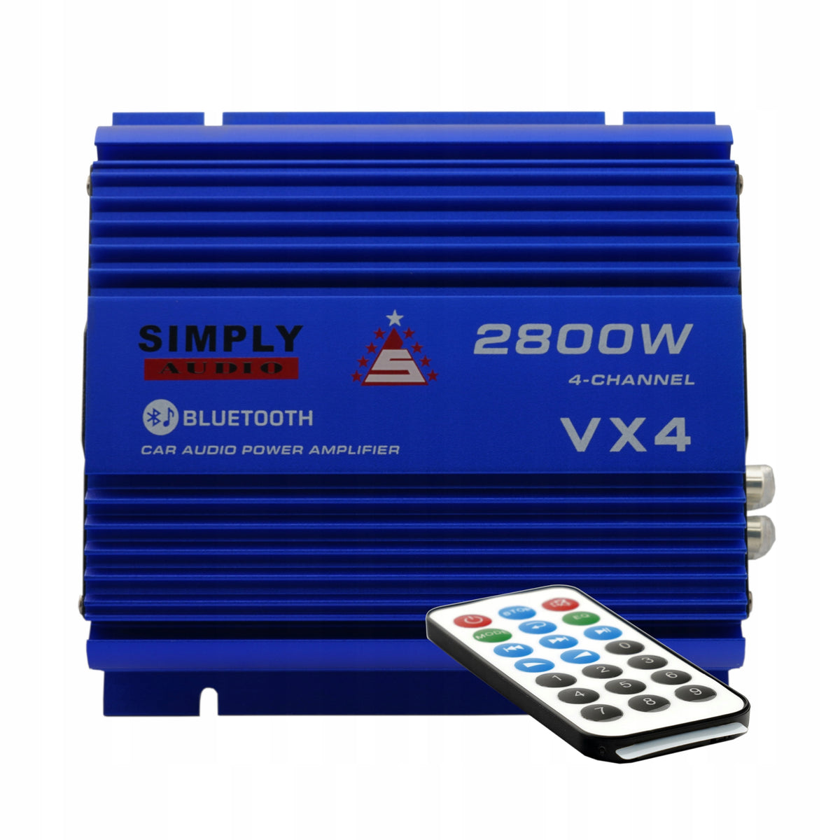 Car Amplifier 4-Channel USB SD BLUETOOTH + Remote Control Simply Audio VX4