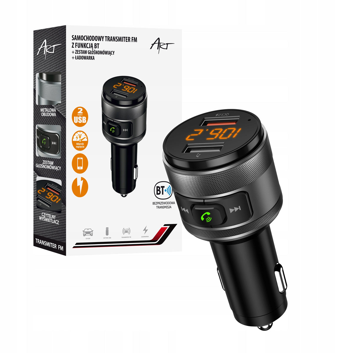 Car Bluetooth FM Transmitter ART MP3TR FM-57 USB Brand Art