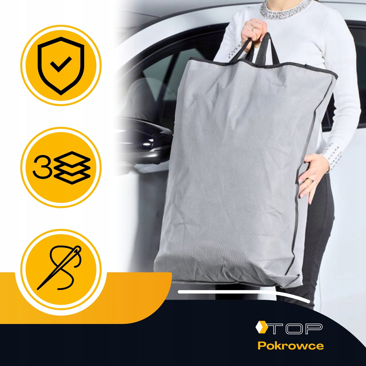 Car Cover Hatchback 405cm Practic 3 Layers Protective Tarpaulin Packaging status original