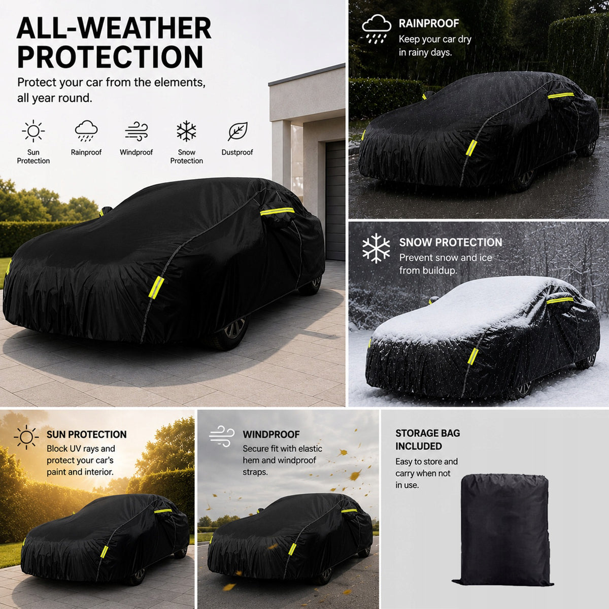 Car Cover LARGE WATERPROOF COVER 190T TARPAULIN WINTER CAR AUTO XXL SUV Manufacturer no brand