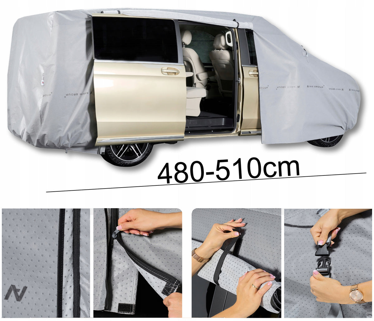 Car Cover VAN L 480-510 Auto Tarpaulin Exclusive SOFT Belts EAN (GTIN) 05904041309915
