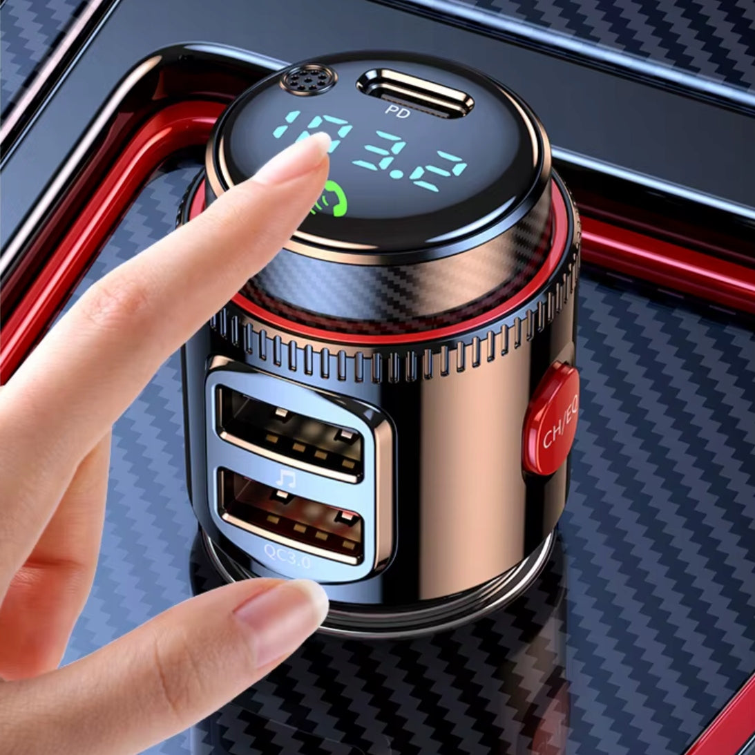 Car FM Bluetooth 5.4 Transmitter with 30W PD Charger and Microphone Brand no brand