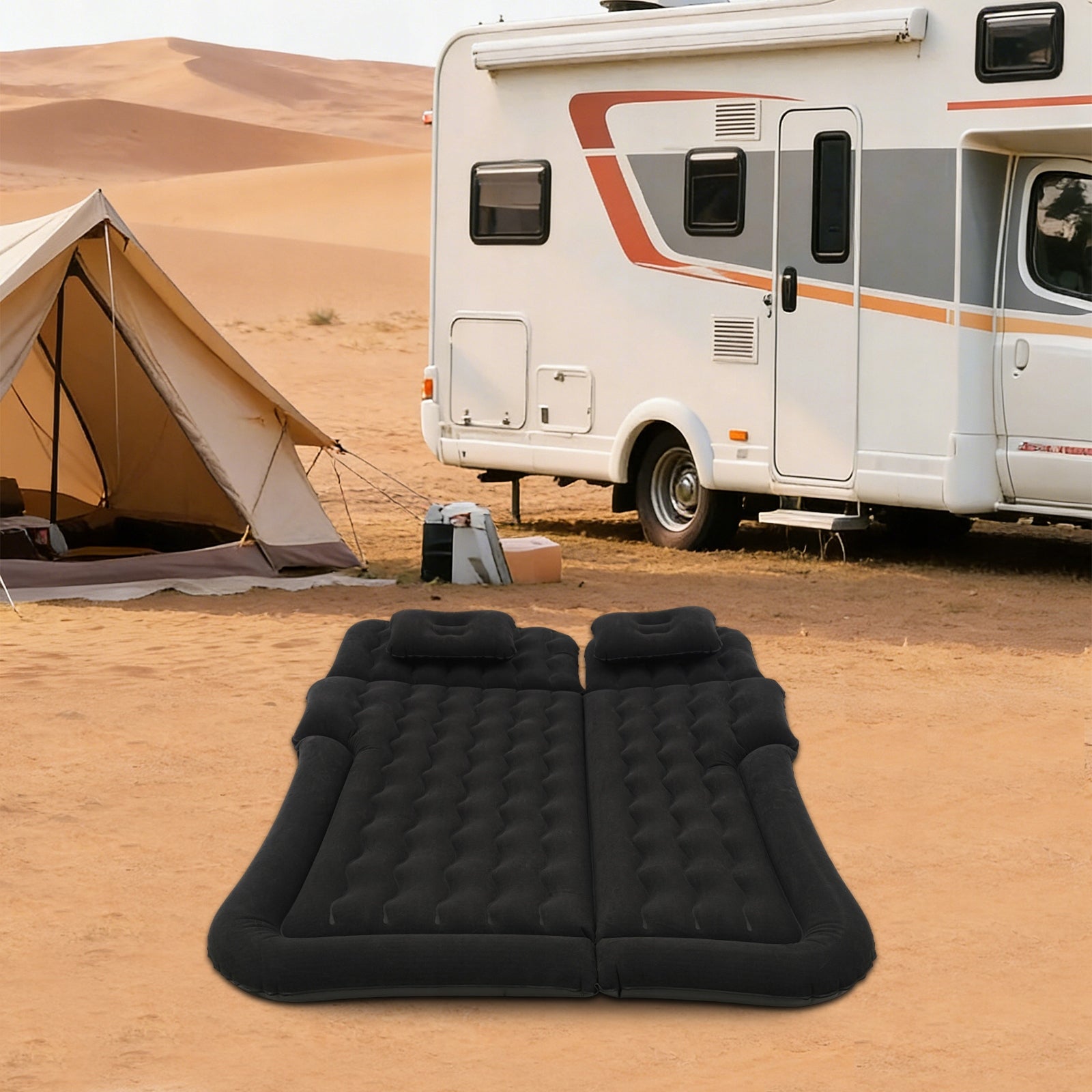 Car Inflatable Mattress 300kg, SUV Sleeping Bed, Travel - Black Packaging status original