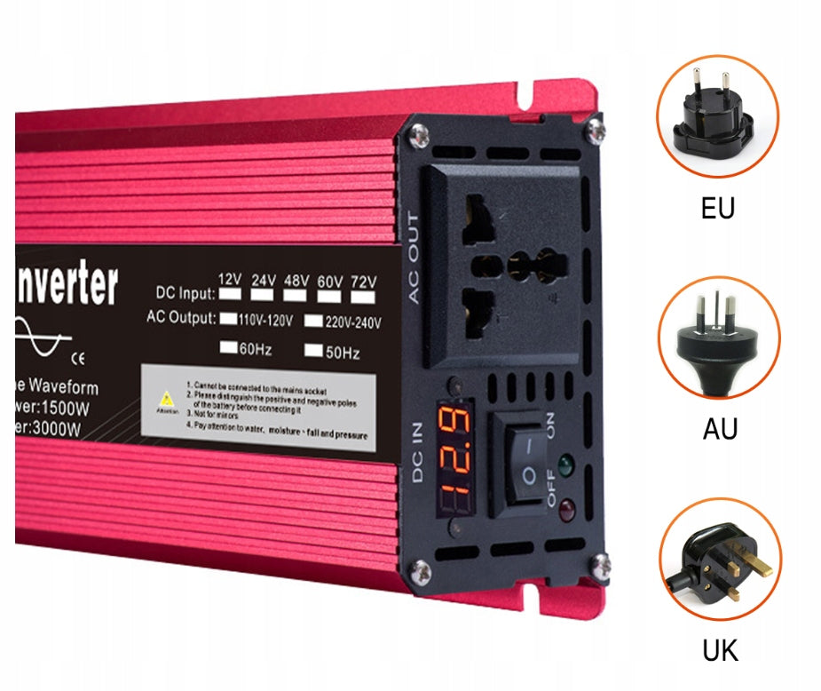 Car Inverter 12V 230V 3000W WHOLE SINE Packaging status original