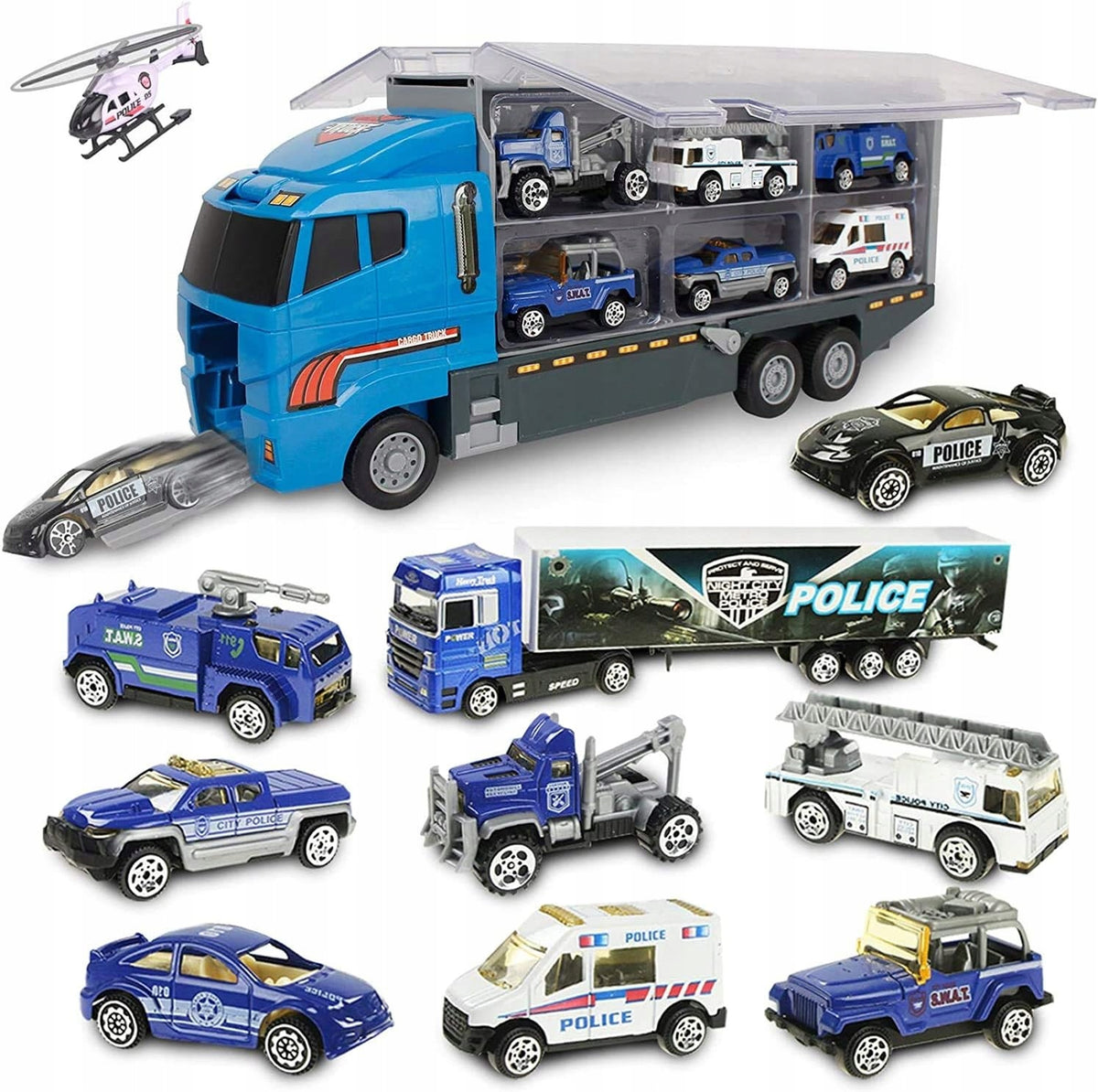 Car Large Set Truck Police Cars 10 Elements Gift 1502