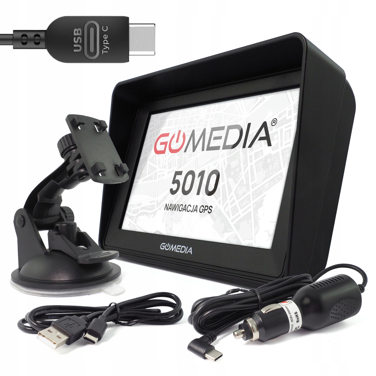Car Navigation TIR GPS GOMEDIA 5010 5" USB-C 16GB ROM 256GB RAM