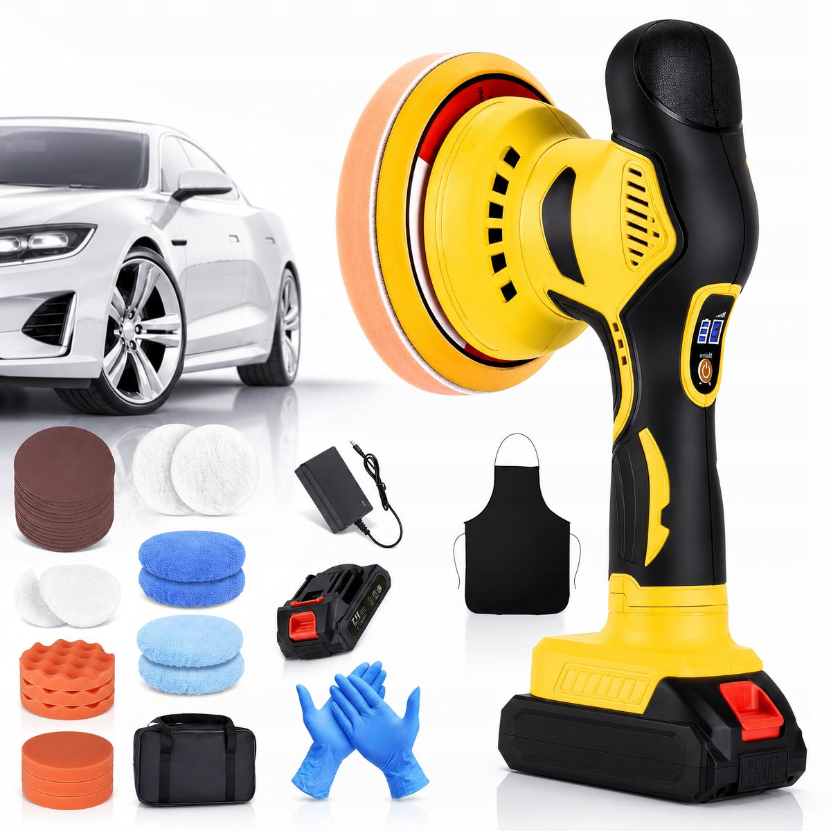 Car Polisher Eccentric 2x Aku Auto Lacquer Kit