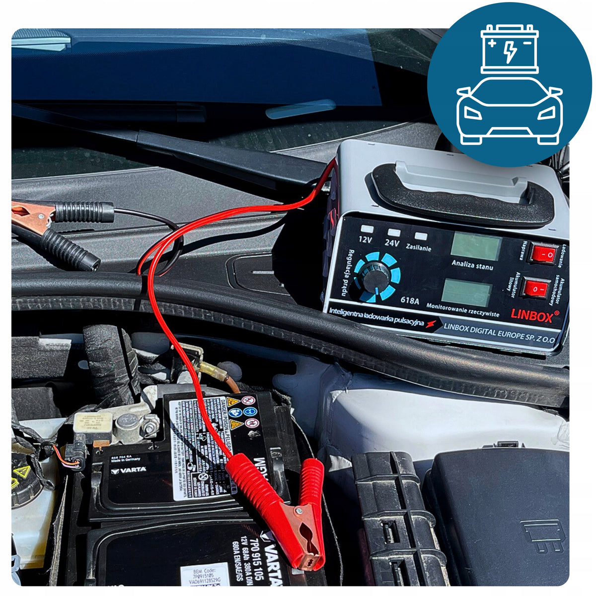 Car RECTIFIER for batteries AUTOMATIC 24V 12V 30A repair function Packaging status original