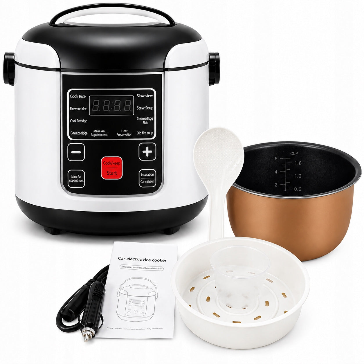 Car RICE COOKER 2L MULTICOOKER tourist 12V 24V TIR bus LCD timer