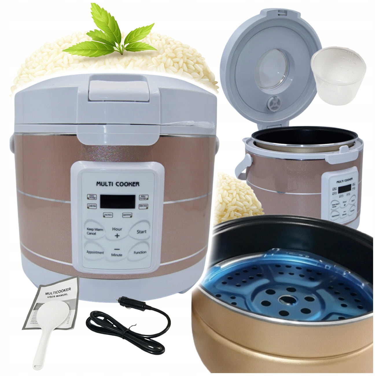 Car RICE COOKER 3L MULTICOOKER 12V 24V TOURIST COOKER TIR bus