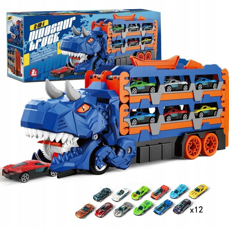 Car Racing Track Transporter with Launcher 3in1 Set 12Aut Dinosaur
