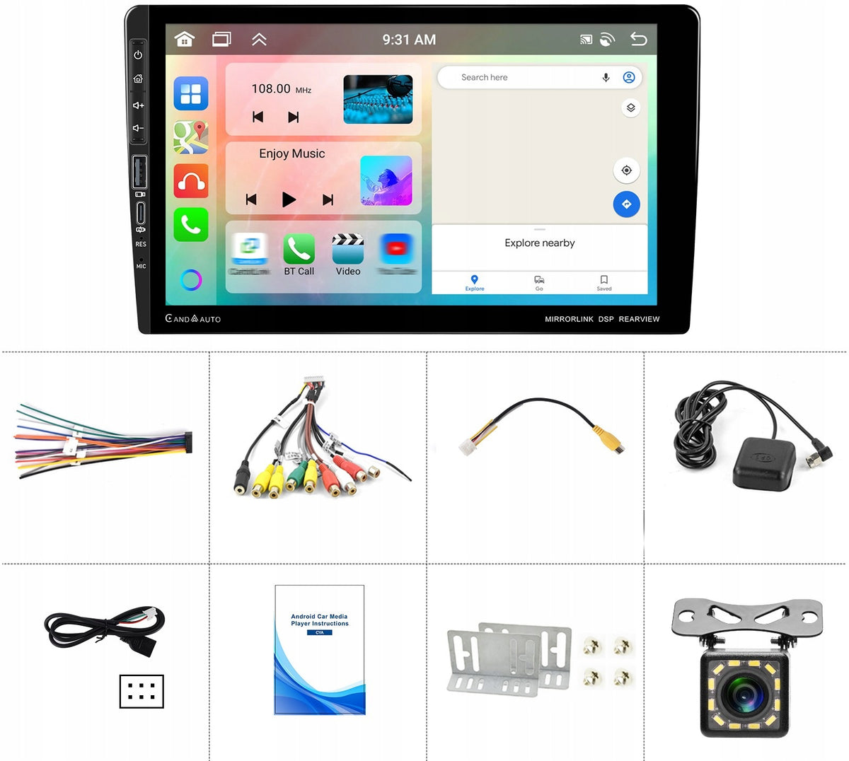 Car Radio 2 DIN Android Auto CarPlay RDS WiFi GPS DSP FM 9" 4GB RAM Manufacturer code 4GB RAM / Android / Carplay