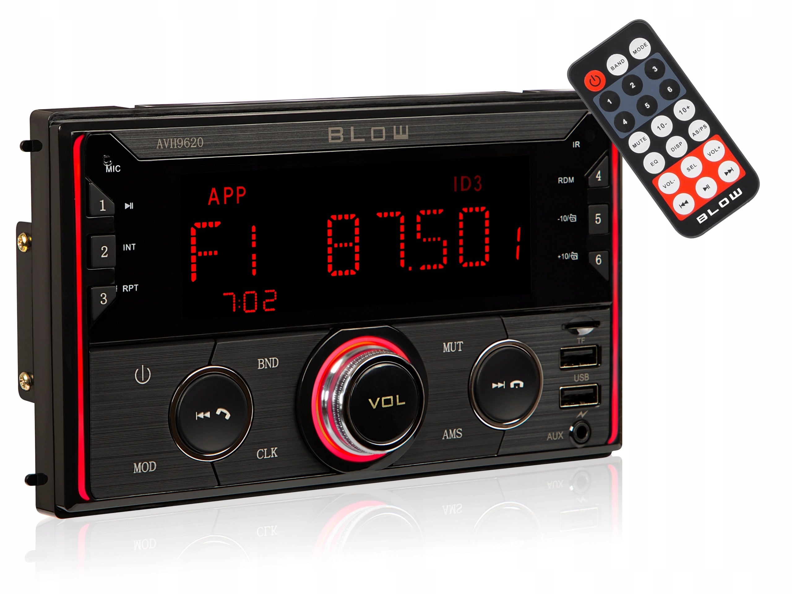 Car Radio 2DIN BLOW AVH-9620 USB AUX 4x60W RDS Bluetooth Microphone