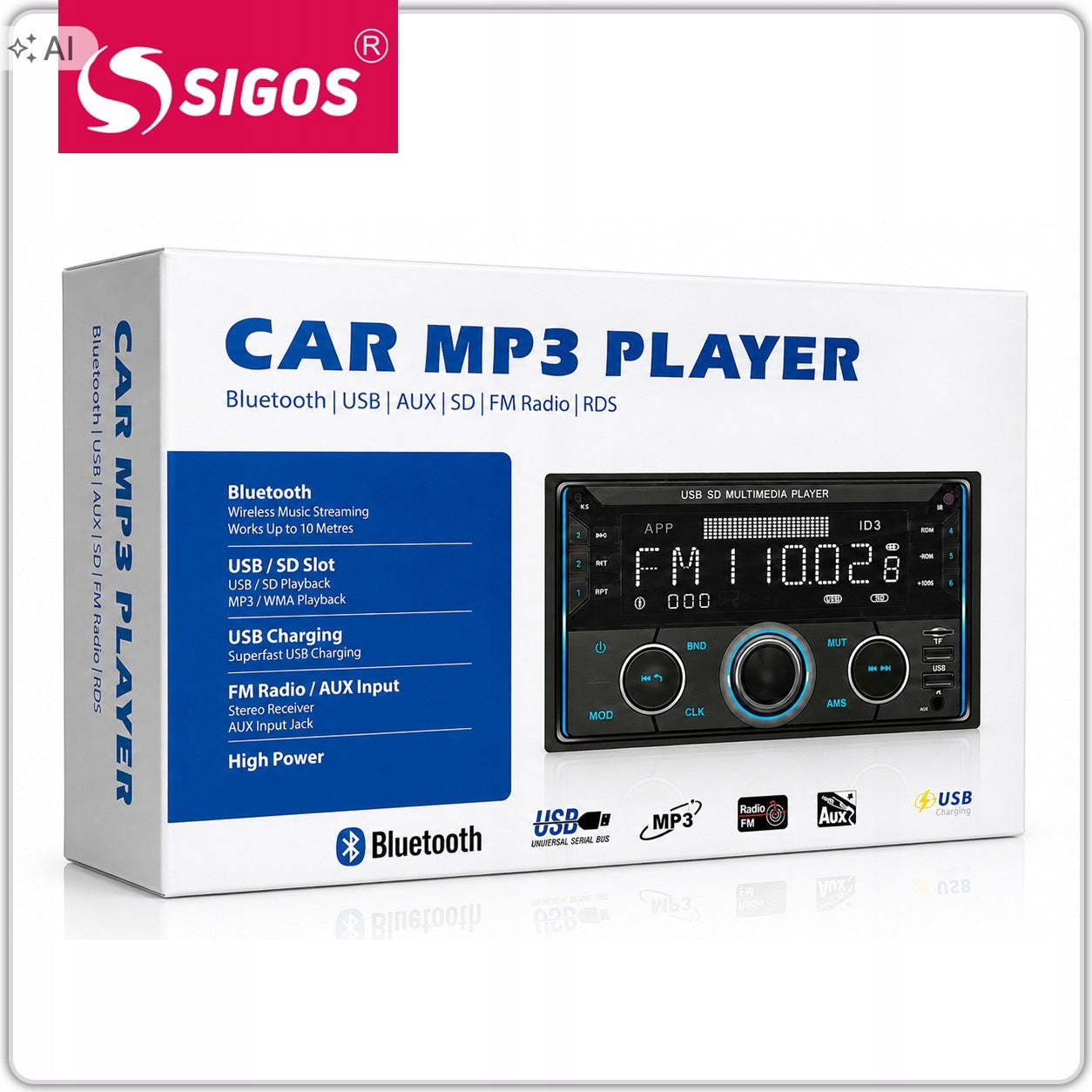 Car Radio 2DIN Bluetooth USB SD AUX MP3 LCD RGB Remote Control 2 - DIN Manufacturer code AVH-9610