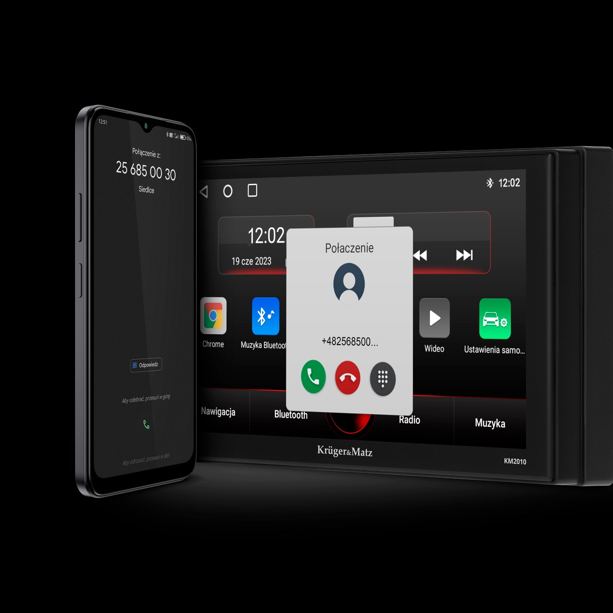 Car Radio 7" 2DIN Kruger&Matz KM2010.1 CarPlay/AndroidAuto Manufacturer code radio samochodowe kruger&matz km2010 carplay/
