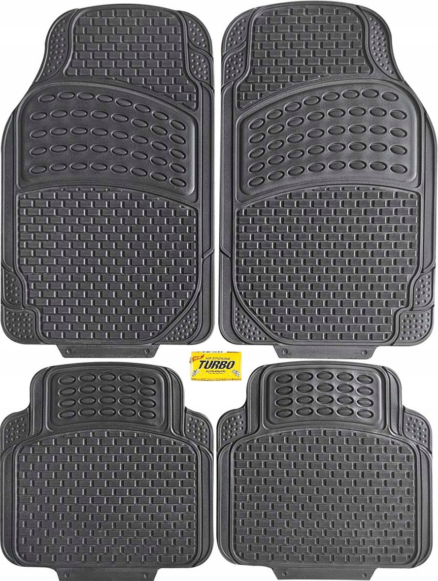 Car Rubber Rugs Black Front and Rear Set for Car