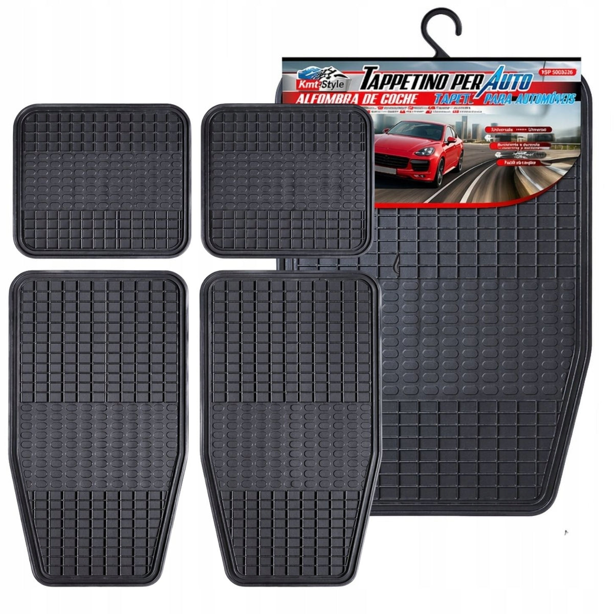 Car Rugs Rubber PVC NBR 4 Pack Universal Black