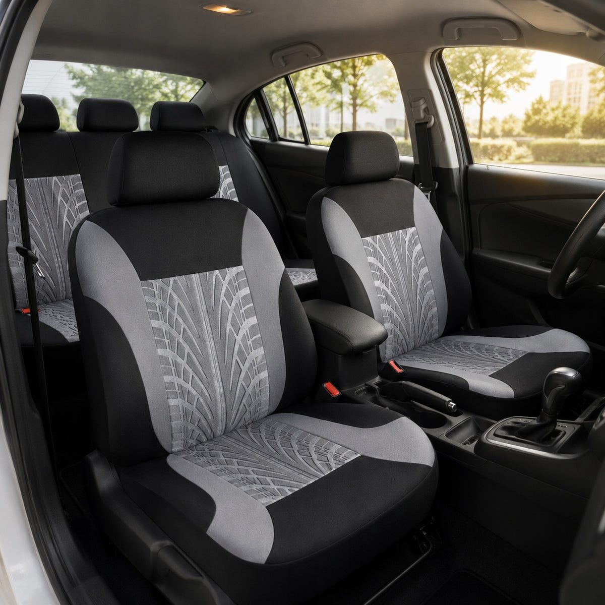 Car Seat Covers Universal T-Shirts Black Grey 5pcs Type cover