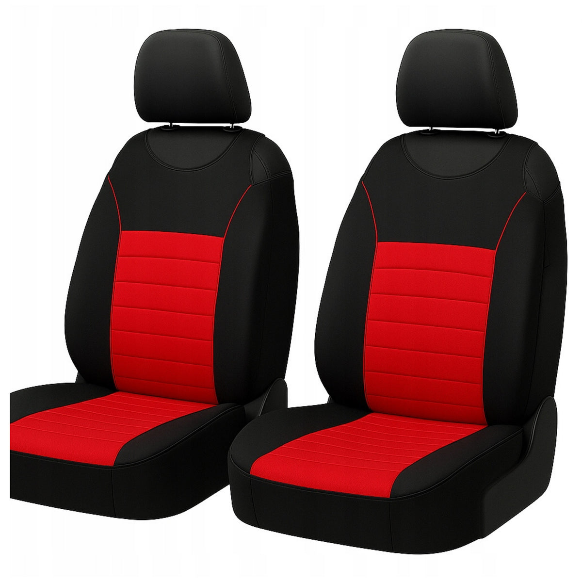 Car Seat Covers Universal T-Shirts Black Red 2pcs