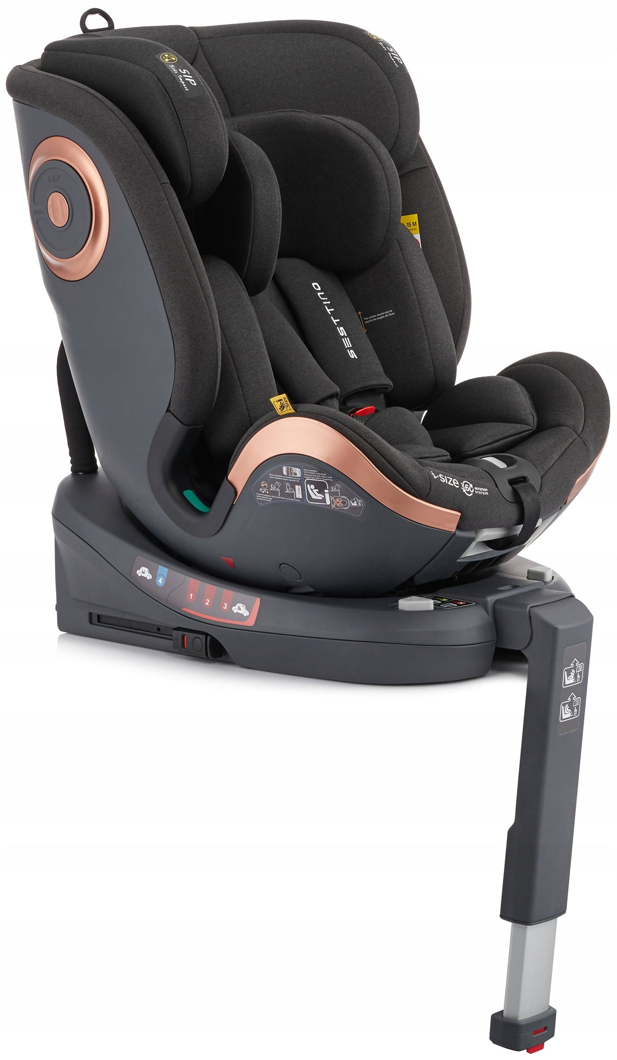 Car Seat Isofix 0-36KG Rotary Sesttino Extender i-Size 40-150 Manufacturer code Extender Black i-Size