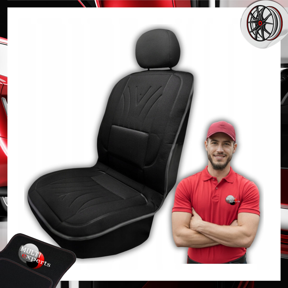 Car Seat Mat Cover Embossed Ergonomic Thick Strong 1Pcs Packaging status original