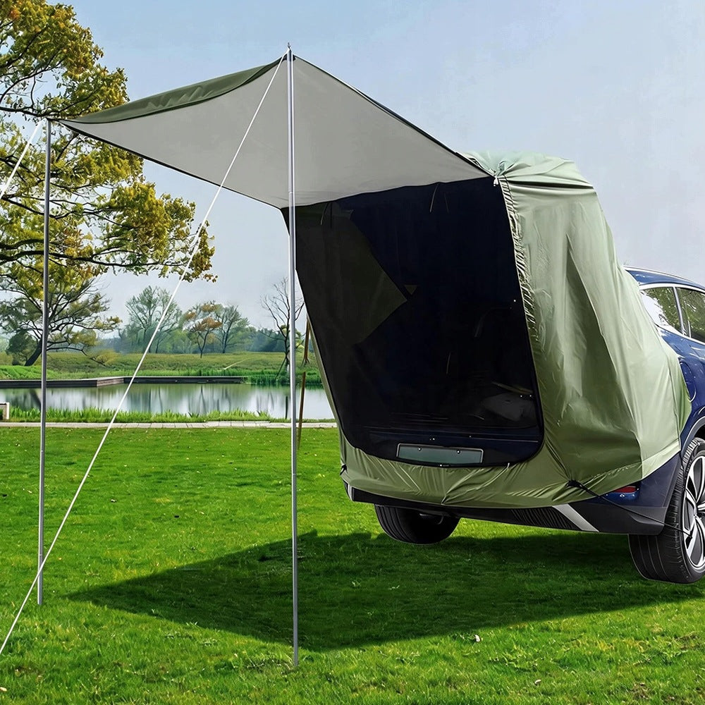 Car Tent 120x120CM Camping Tent For Rear Flap Green Packaging status original