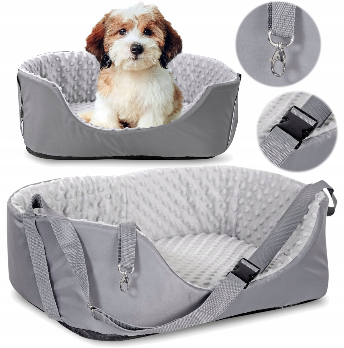 Car Transporter for Cat Dog Seat Car Mat Grey 50cm