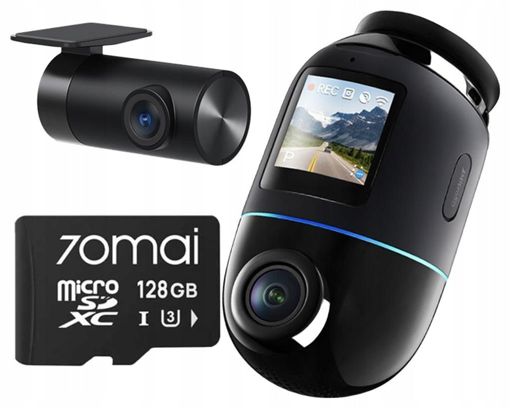 Car camera 70mai X800 4K set Black + card 70mai SD 128GB Packaging status original