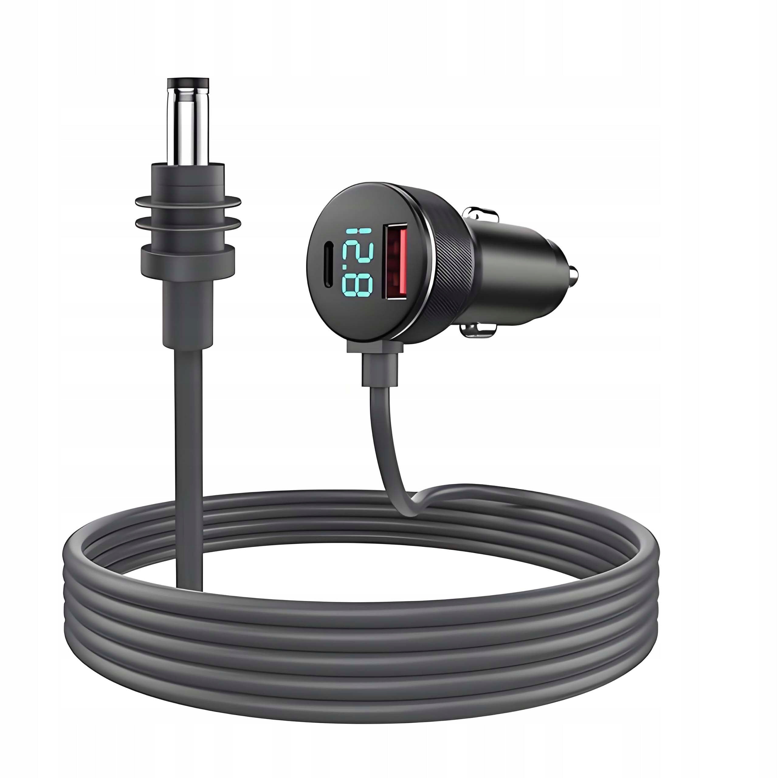 Car charger for starlink mini 3m,digital display 12V-24V