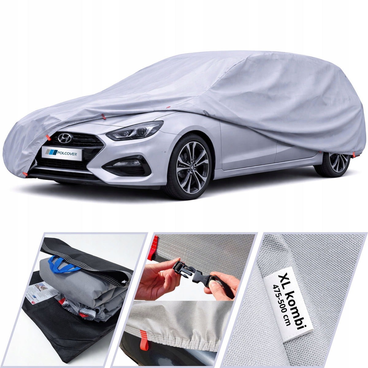 Car cover 4w auto r. XL KOMBI 470-500cm 4layer PREMIUM + PAS