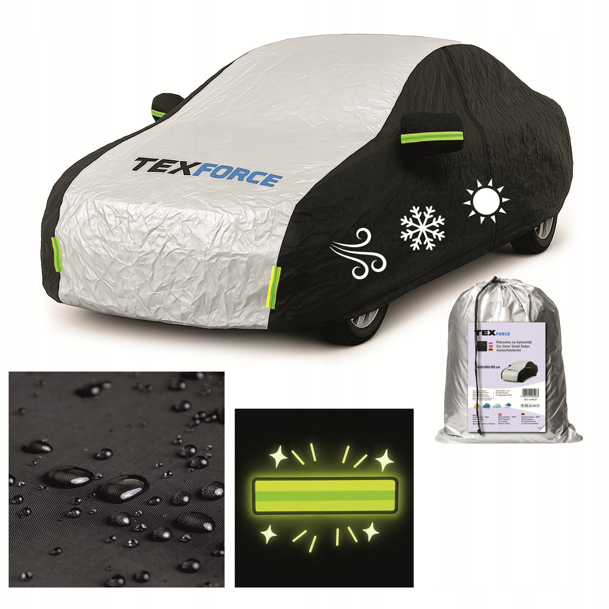 Car cover Sedan - Tarpaulin for Auto 445x180x150 cm UV protection