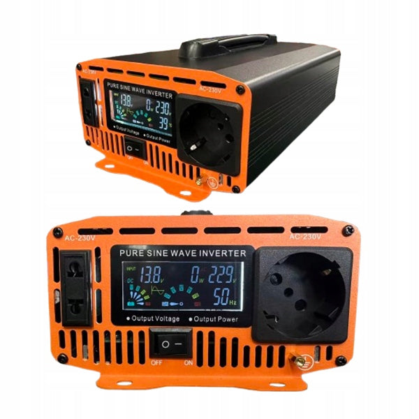 Car inverter 12V/230V 1200W pure sine