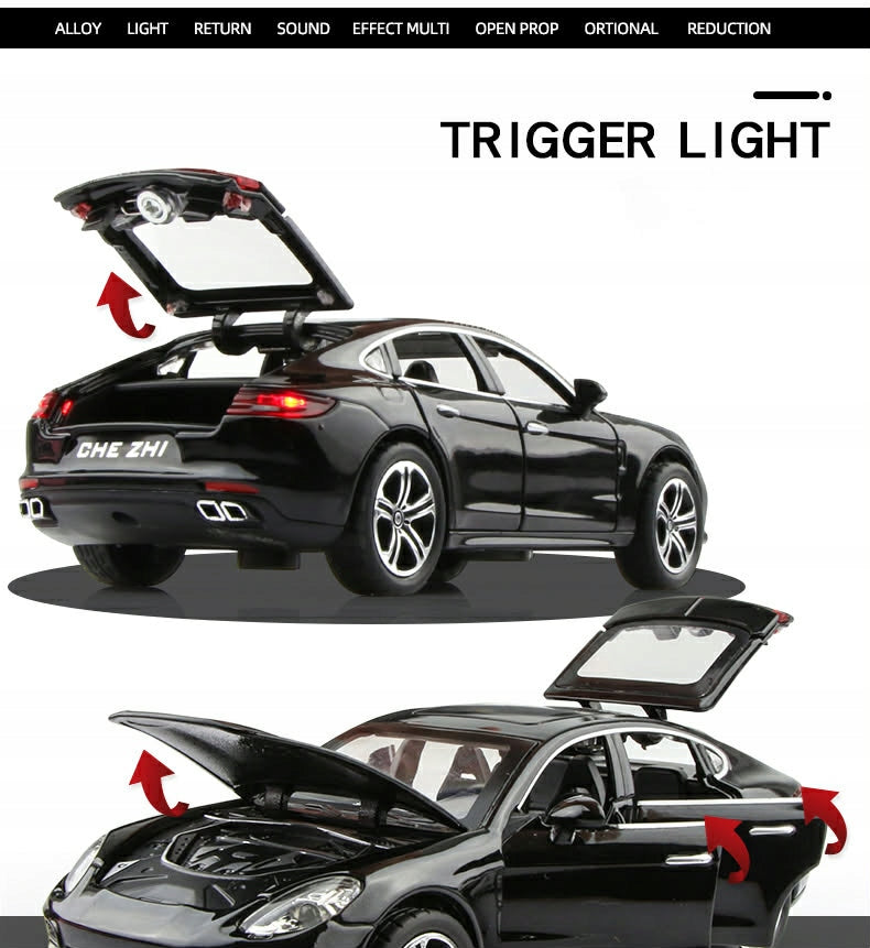 Car model PORSCHE Panamera opening door LED sound auto car Series Panamera