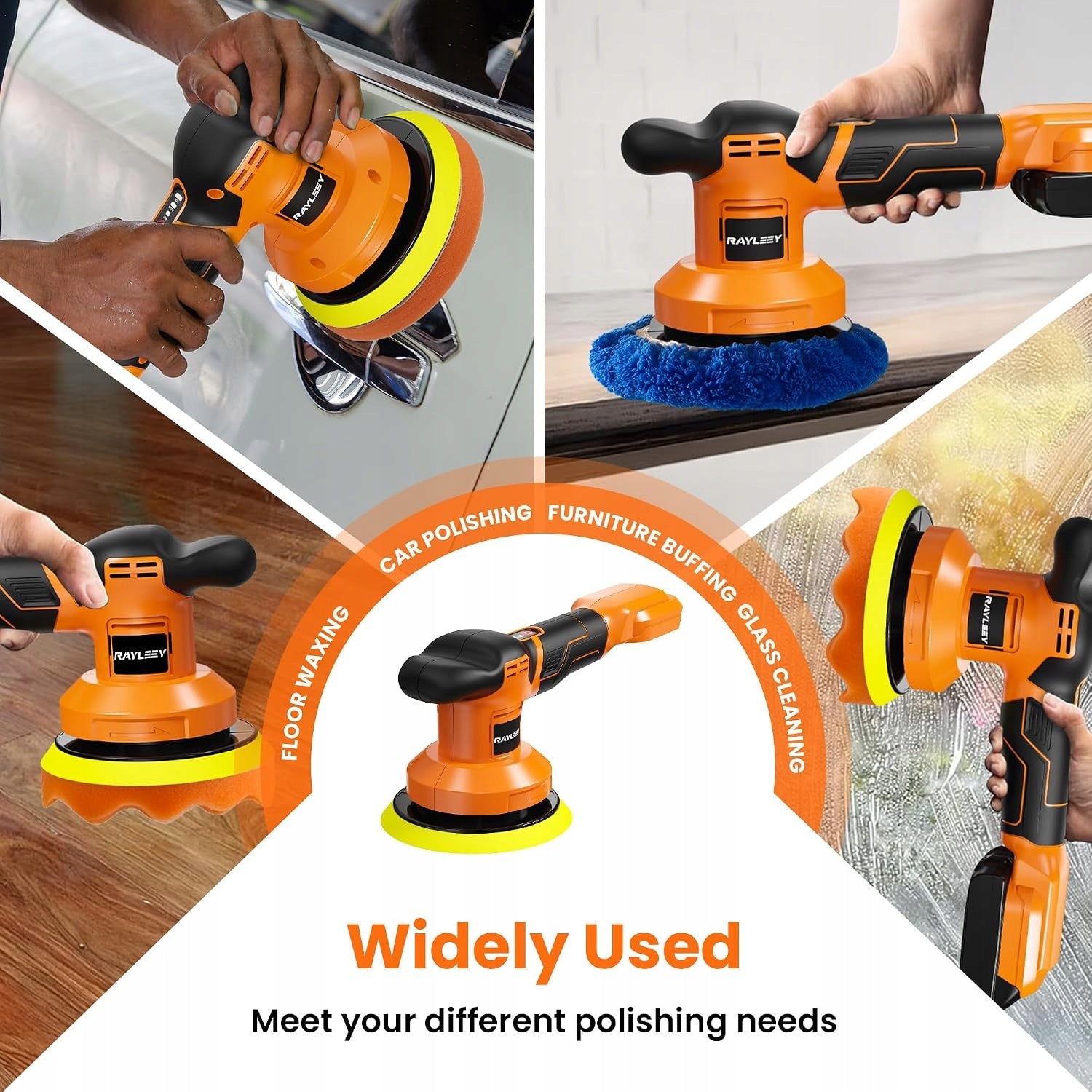 Car polisher cordless eccentric 150mm 5 pads 2 x aku Manufacturer code RS-2567B