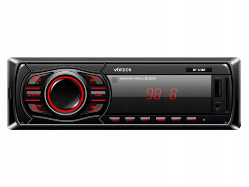 Car radio 1DIN Bluetooth MP3 AUX USB 4x45W Vordon HT-175U LONDON Packaging status original