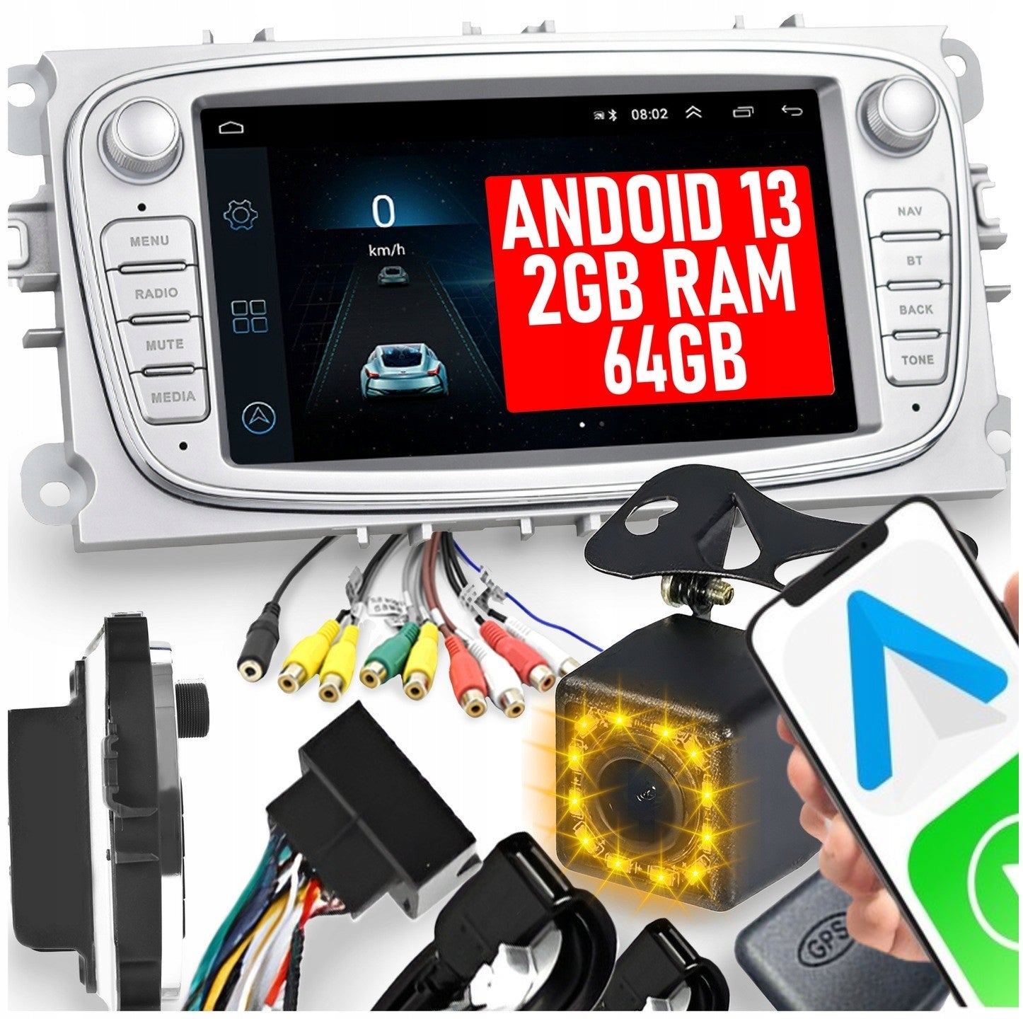 Car radio FORD MONDEO MK4 FOCUS MK2 MK3 GALAXY WiFi Android CarPlay