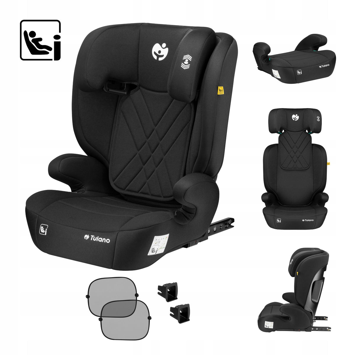 Car seat 15-36kg isofix TULANO i-Size black  100-150cm