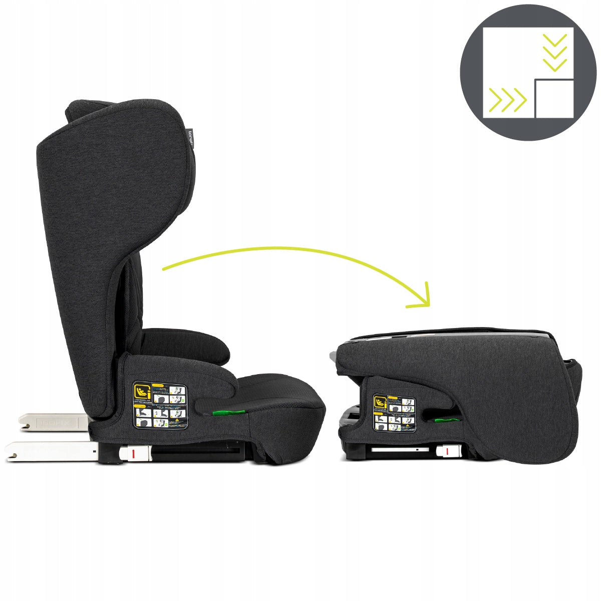 Car seat FOLDING 100-150cm ISOFIX 15-36kg WIDE Lorelli Rigel Manufacturer code 10072112601