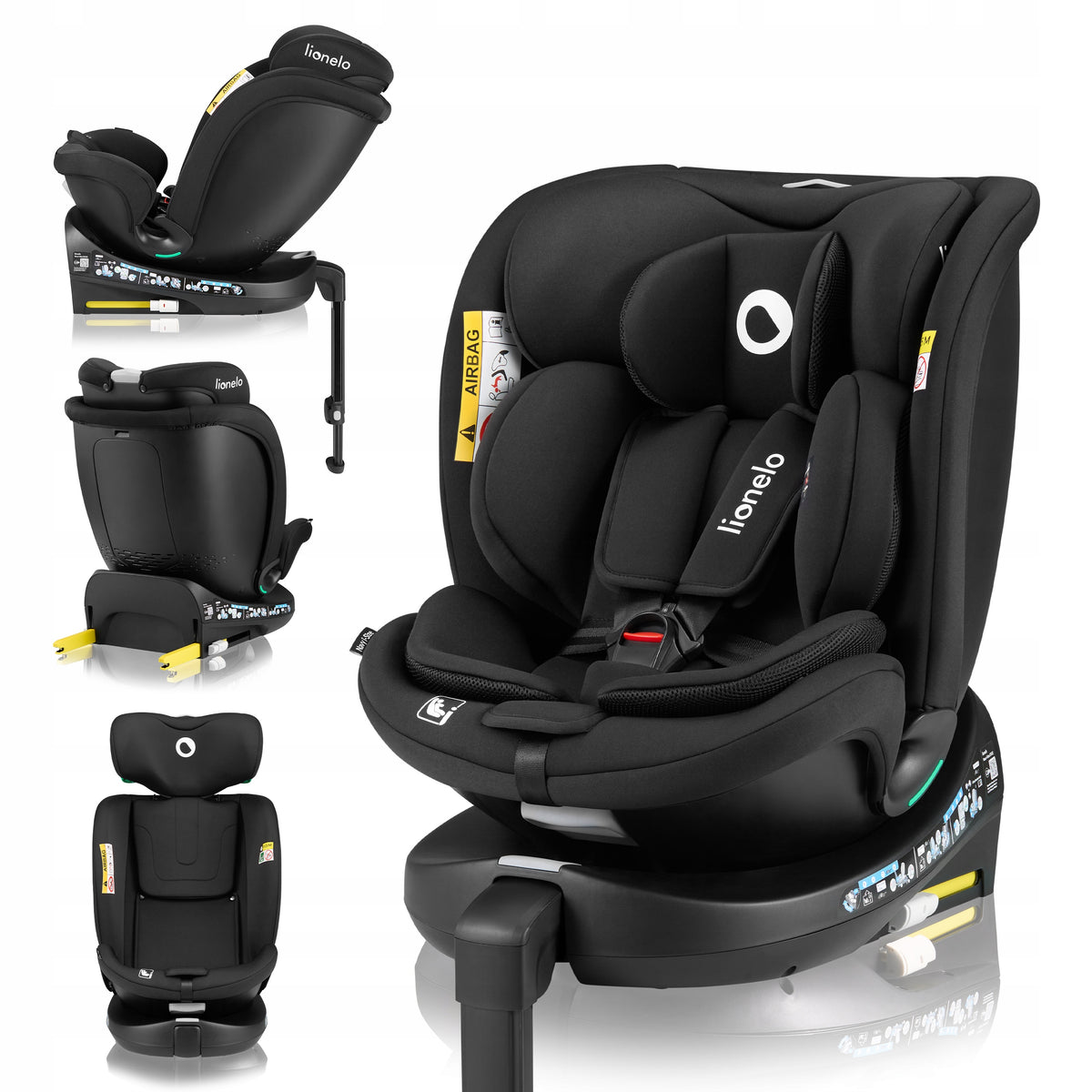 Car seat SWIVEL base 360° ISOFIX 40-150cm Lionelo Navy i-Size
