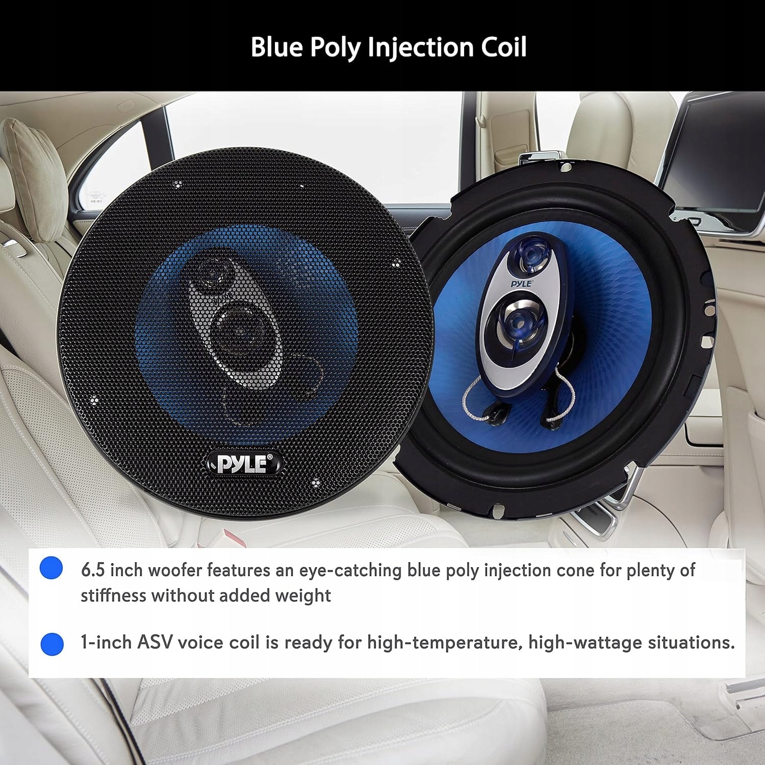 Car speakers 16,5cm / 165mm 3 way - 4Ohm - 360W Pyle PL63BL Manufacturer code PL63BL