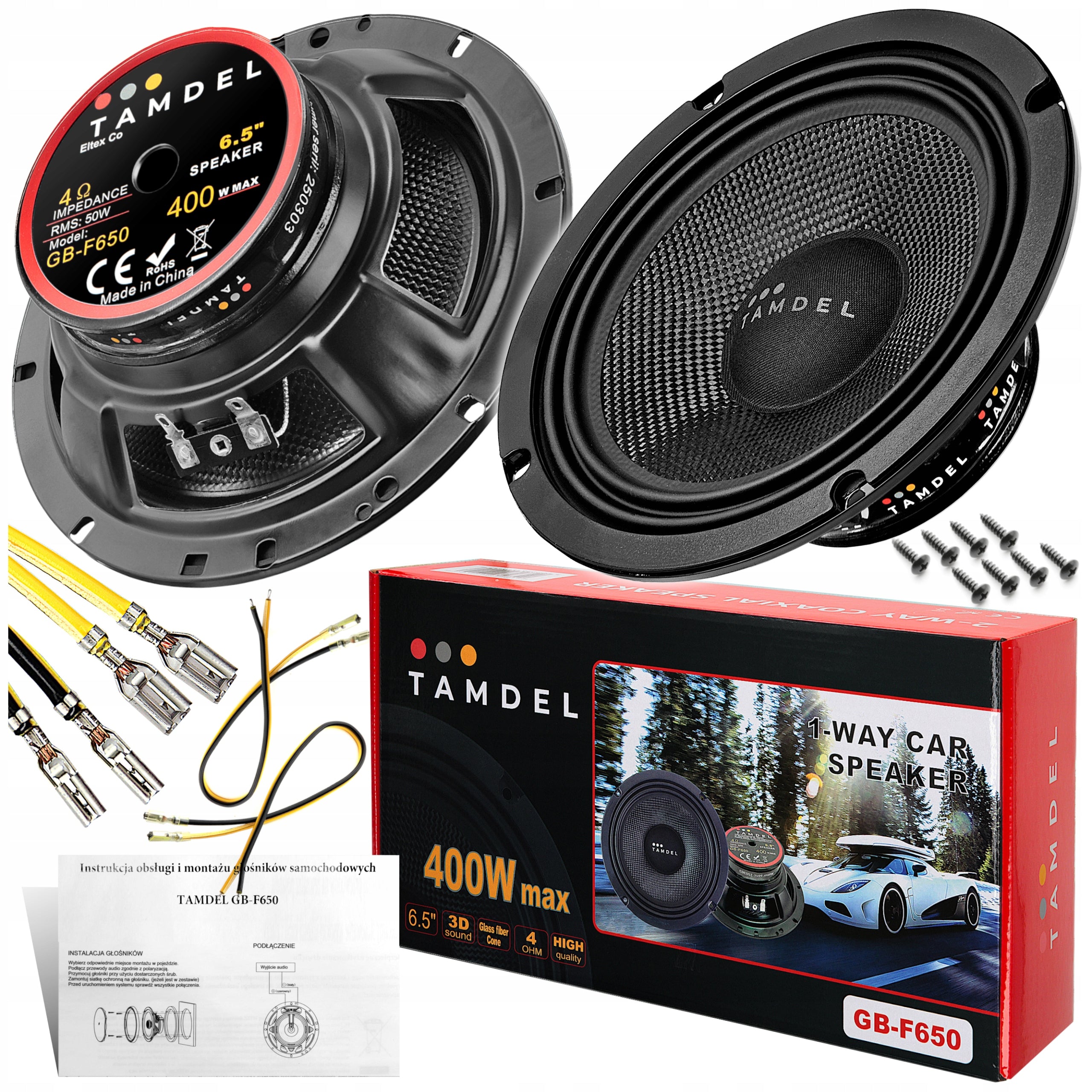 Car speakers 165mm 400W bass woofers TAMDEL GB-F650 Packaging status original