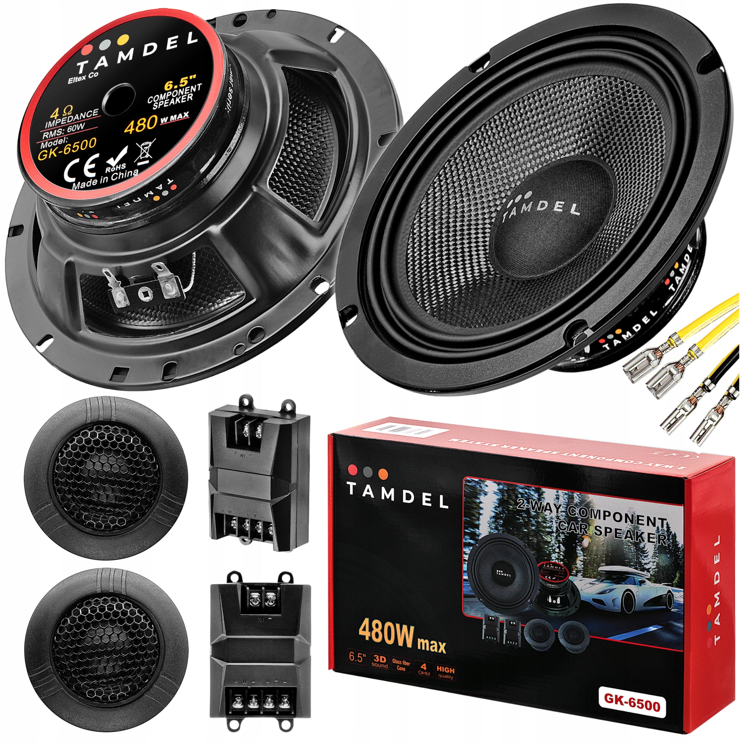 Car speakers 165mm 480W – component set TAMDEL GK-6500 Packaging status original