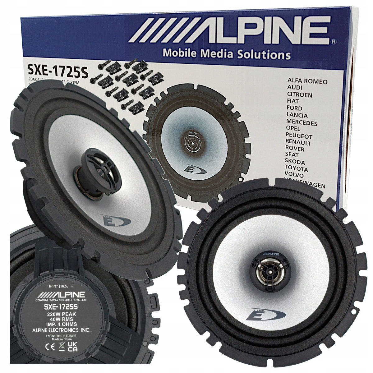 Car speakers ALPINE SXE-1725S 16,5 cm 165 mm 220W TWO-WAY